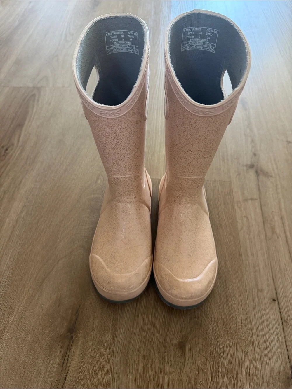 Girls Glitter Dusty Pink Bogs